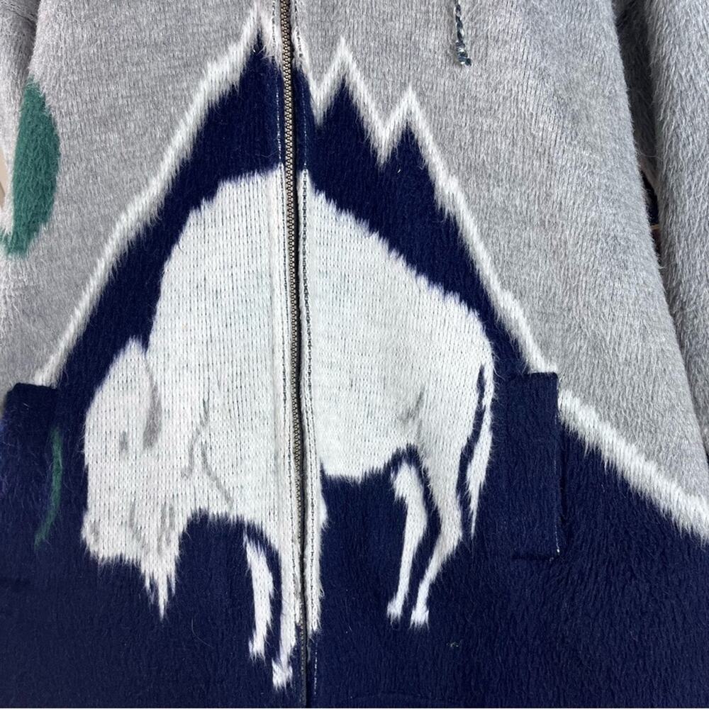 Aguilas 90s Y2K Artesanias Sweater Jacket Tribal Ecuador Fuzzy Alpaca Indigenous - Picture 6 of 11